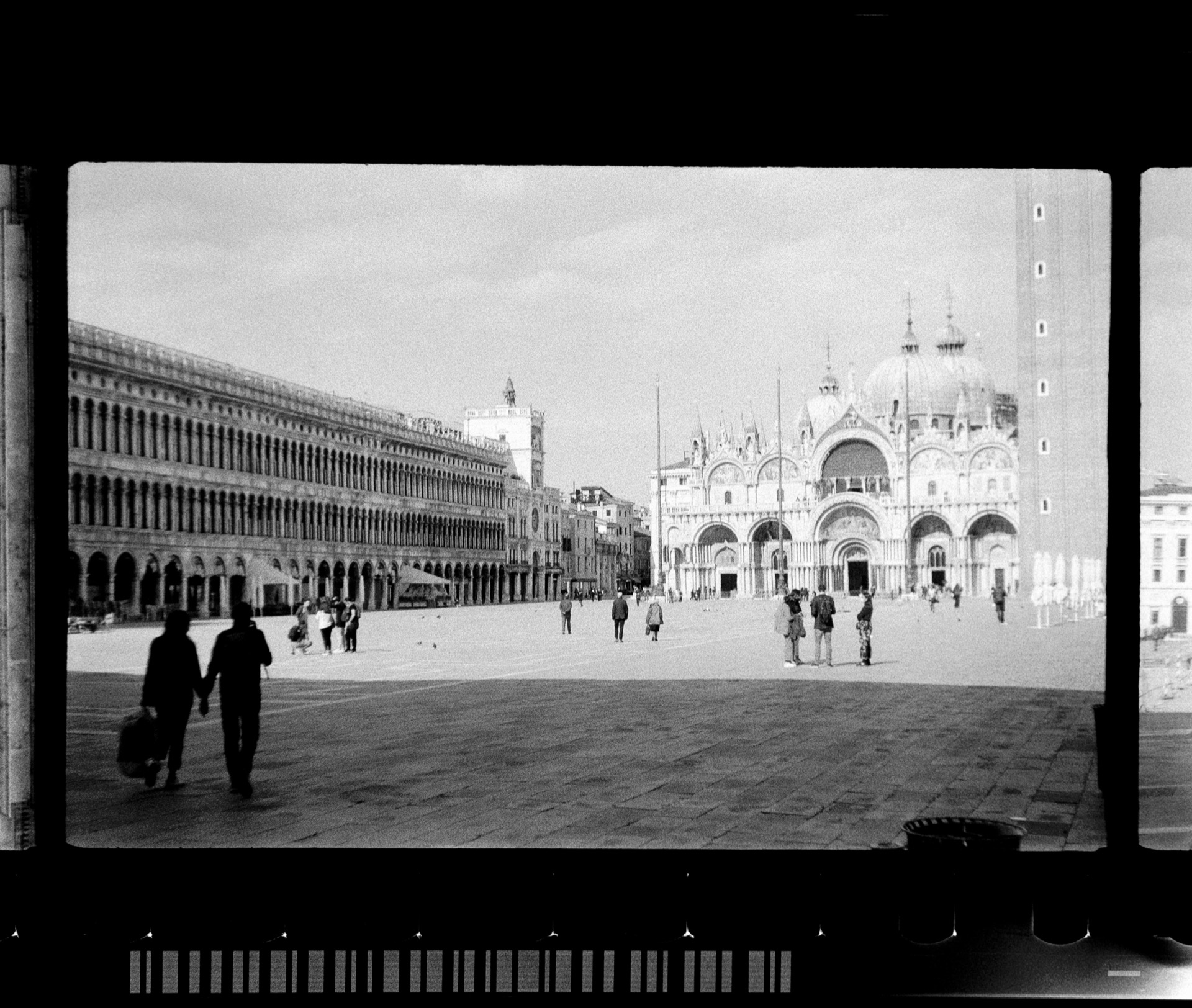 Piazza San Marco, Venice, shot on film, black and white, by Federico Fiorenzo