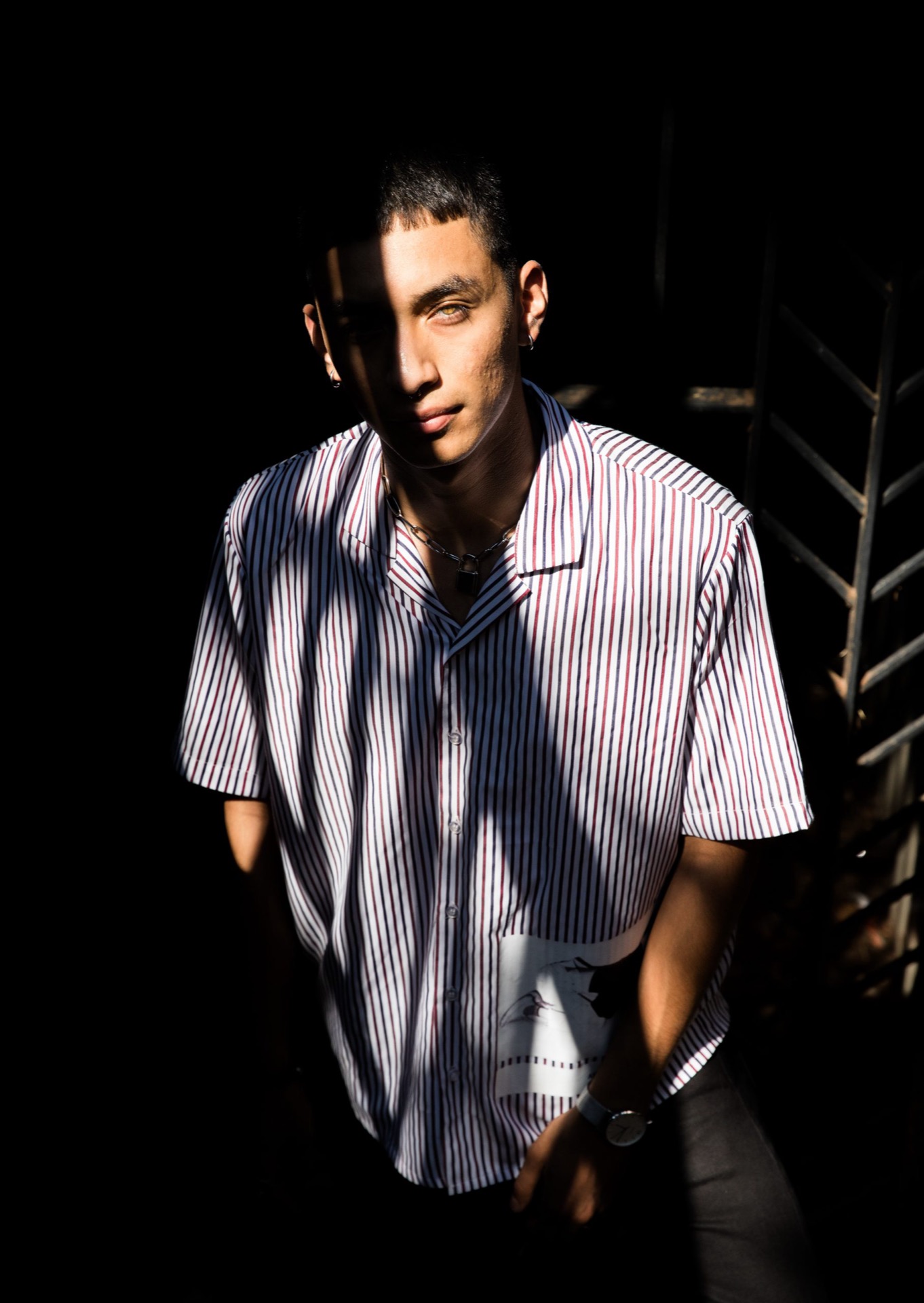 Portrait with dramatic side lighting